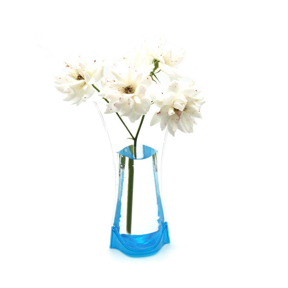 Eco Friendly Foldable PVC Durable Vase Transparent Flower Pot Home Decor Supplies random color Year home decoration