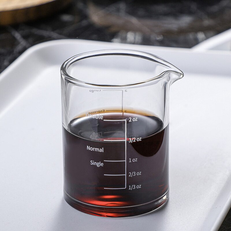 100Ml Espresso Onskop Met Uitloop Afgestudeerd Meten Verdikte Oz Glas Bakken Dubbele Metering Koffie Transparant Melk Cup