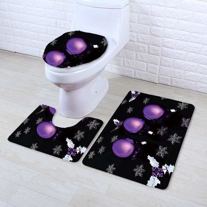 3 stk / sæt tredelt badeværelsesmåtte sæt skridsikker absorberende tæppegulvmåtte superblød toiletpude: Nummer 2