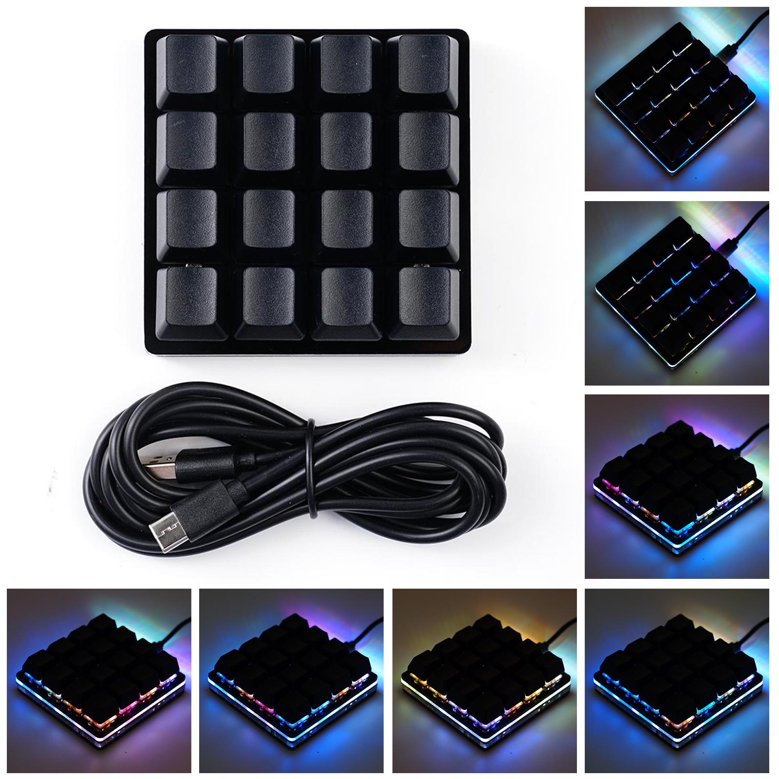 USB Programming Macro Custom Mechanical Keyboard RGB 24/16/12/9/8/4/3/2 Key Copy and Paste DIY Gaming Mini Keypad Macropad: Gilt