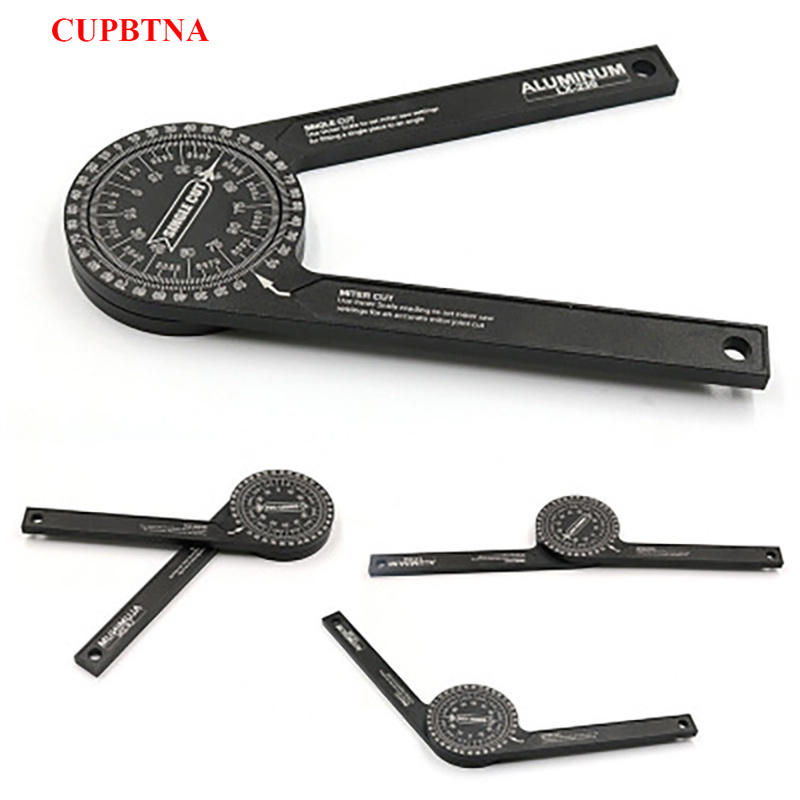CUPBTNA 360 Degree Protractor Metal Angle Finder Goniometer Angle Ruler Stainless Steel Woodworking Tools Rotary Measuring Ruler