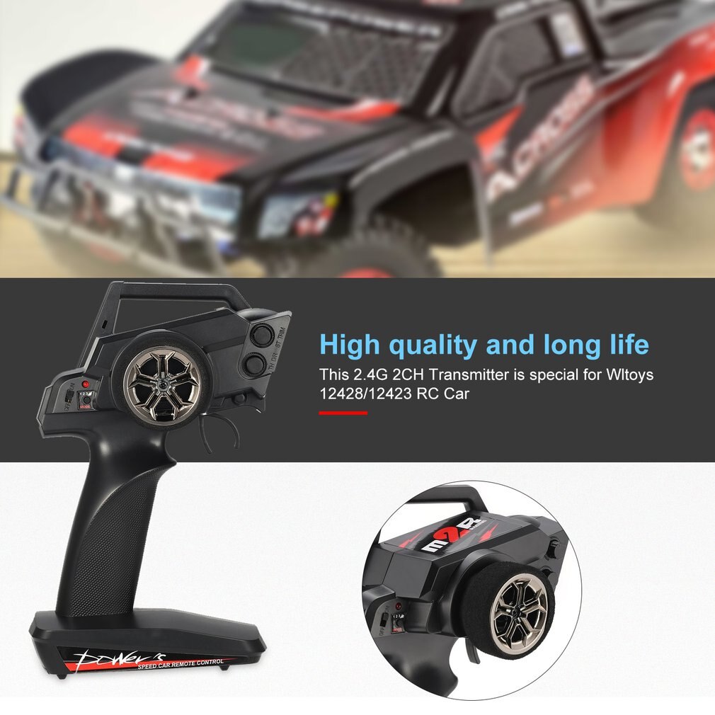 Radio Afstandsbediening Zender met Ontvanger 2.4G 2CH Controle Brandstof Onderdelen voor RC Auto 1/12 Wltoys 12428/12423