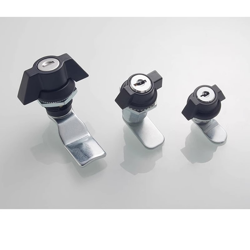 Black Double - wing cabinet lock MS408 cylinder lock , Cam cabinet locks, for Distribution box,Industrial cabinet lock