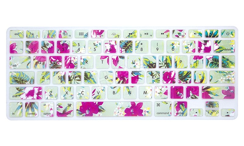 Für Apfel Mac Macbook Profi 13 15 17 Luft 13 Retina 13 UNS Layout Silikon Blume Aufkleber Regenbogen Tastatur Abdeckung tastatur Haut Schutz: rot Punkt Blume