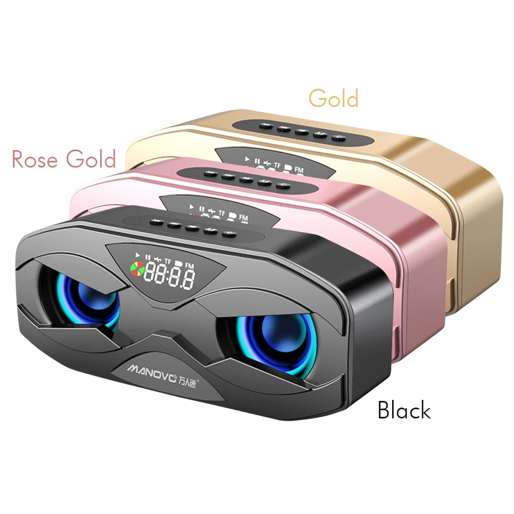 M8 Cool Robot Bluetooth Speaker LED Rhythm Flash Wireless Loudspeaker FM Radio Alarm Clock TF Card Support Subwoofer M5