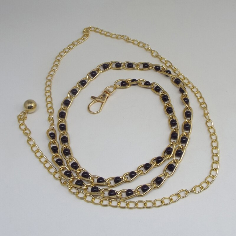 Ladies Metal Adjustable Thin Ladies Waist Chain Women Strap Dress Belt Pearl Decorative Clothes Accessories
