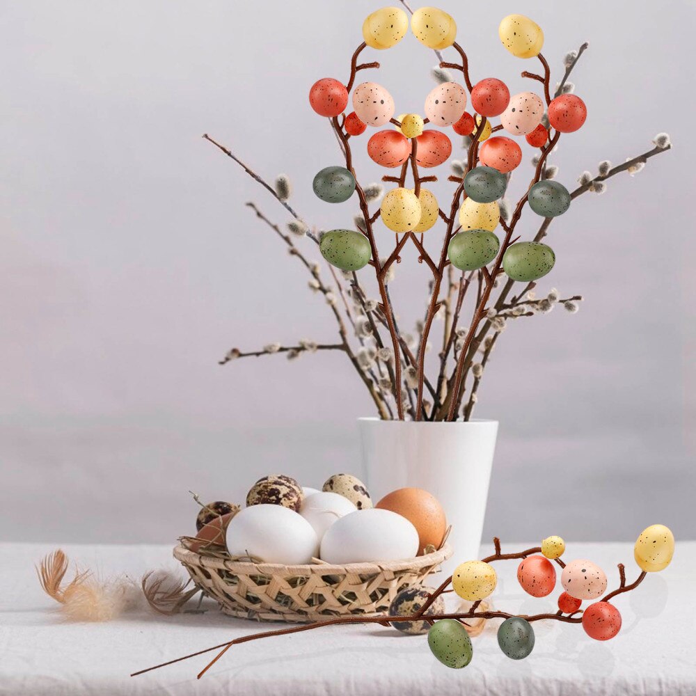Easter Egg Tree Decor Branch With Painting Eggs Spring Party Supplies Kindergarten Decoration
