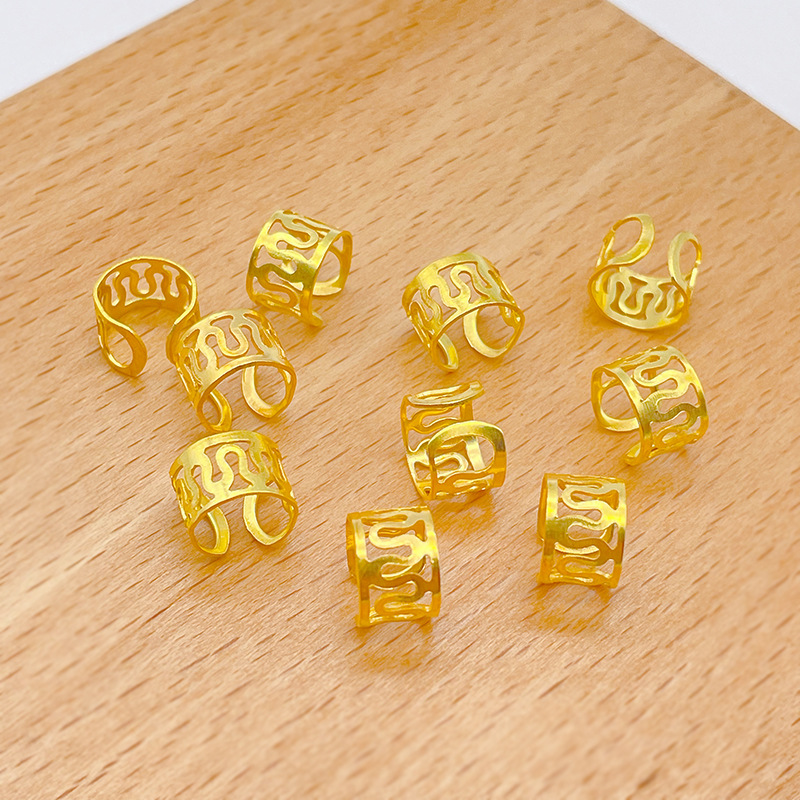 10 unids/lote 6x9mm cuentas doradas y plateadas, cuentas ajustables para trenzas de pelo, anillos trenzados para el cabello, Clips para puños, tubos, herramienta de estilismo de joyería: Rojo rosado