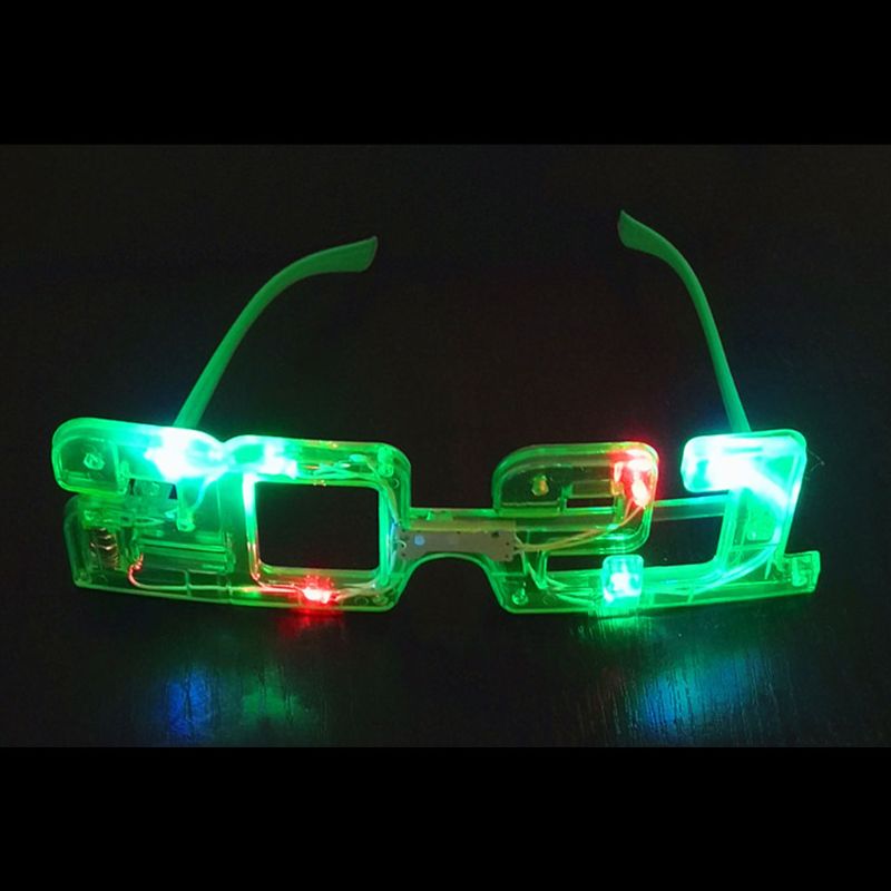 Montura de gafas LED para niños y adultos Con luz intermitente, números, tonos de obturador, gafas luminosas para vacaciones, Año , suministros para fiestas de neón
