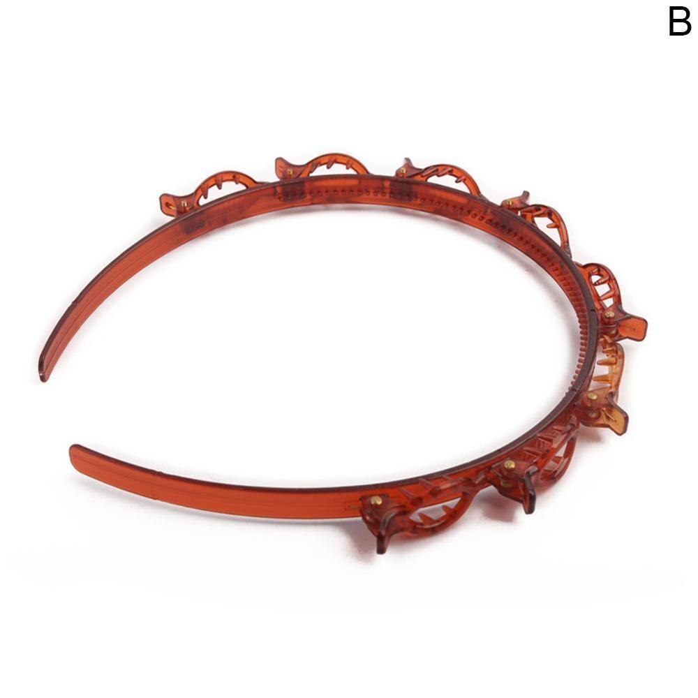 Accesorios para el cabello con doble flequillo, diademas de doble capa, horquilla para peinado: e