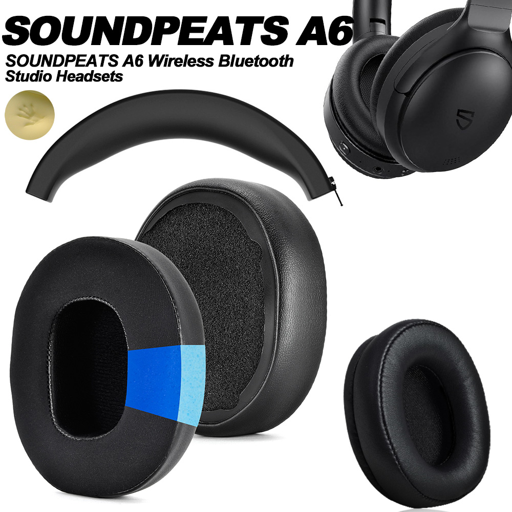 Reemplazo para SOUNDPEATS A6, almohadillas inalámbricas para diadema, almohadillas para auriculares, orejeras de proteína