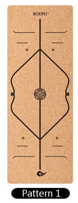 Yoga Mat - Natural Cork & TPE - 183x65cm - Non-Slip - Odorless - Fitness Gym Pilates: Pattern 1