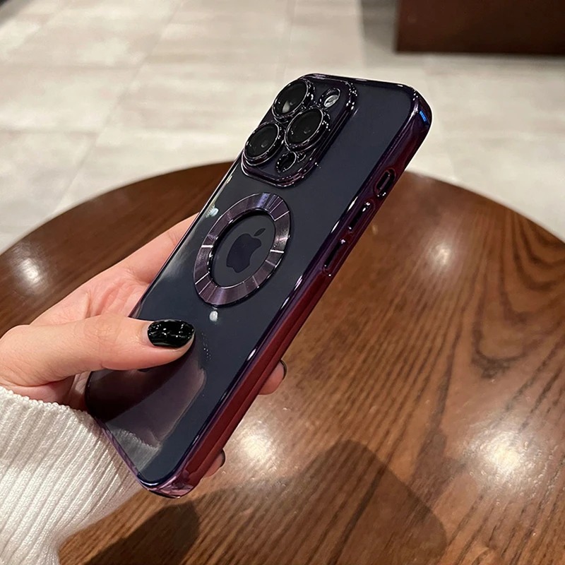 Funda protectora de lente completa chapada de lujo para IPhone, 15, 14, 13, 12, 11 Pro Max, XS Max, X, XR, 8, 7 Plus, SE , cubierta transparente antideslizante