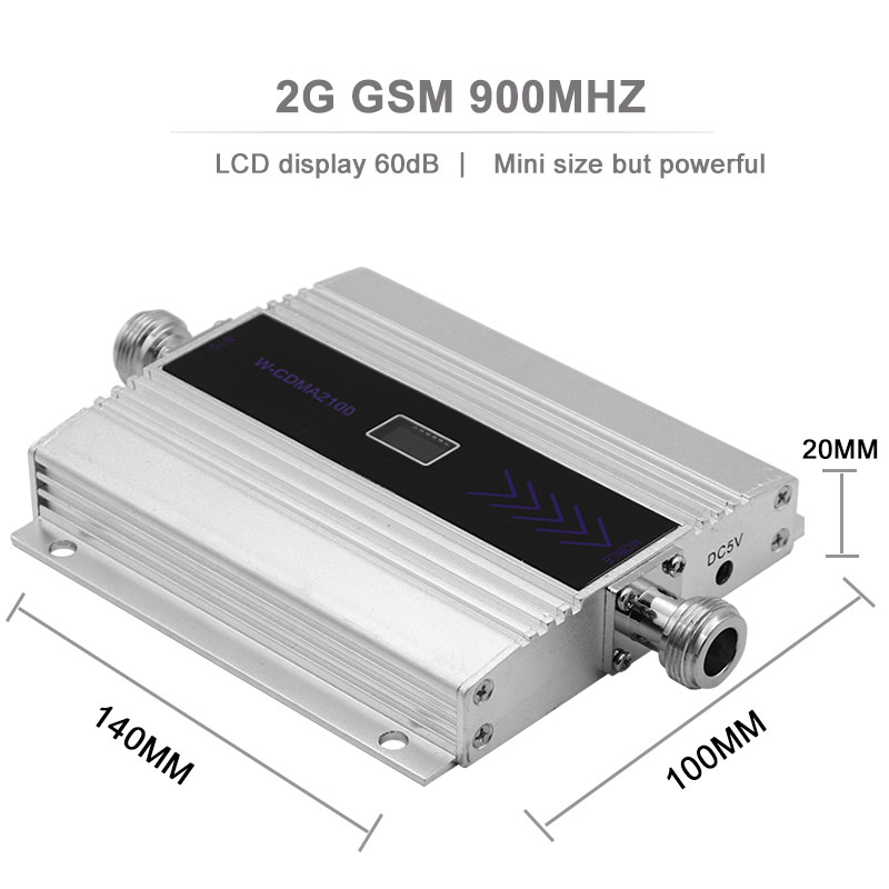 Repeater GSM Cellular Signal Booster 900MHZ 60dB Gain Car Cell Phone 2G Amplifier LCD Display With Whip Antenna For Vehicle Use-