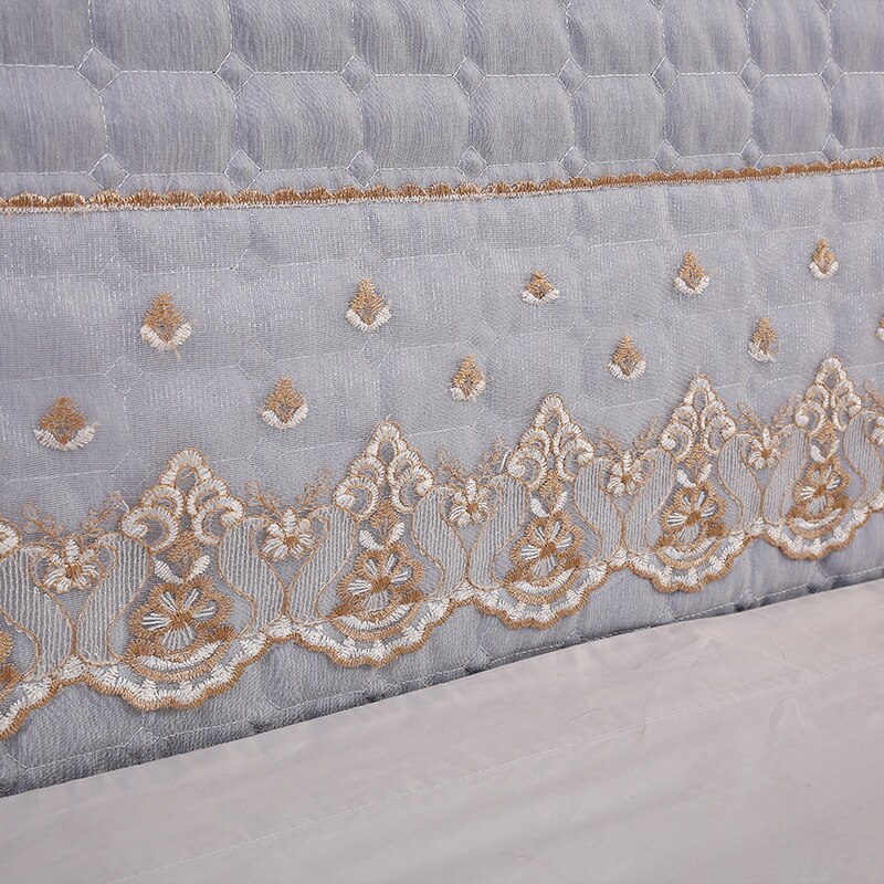 Effen leren bed met dikke, heldere hoofdsteun, kanten hoofdbordhoes voor bedovertrek maat 120/150/180/200/220 x 60cm