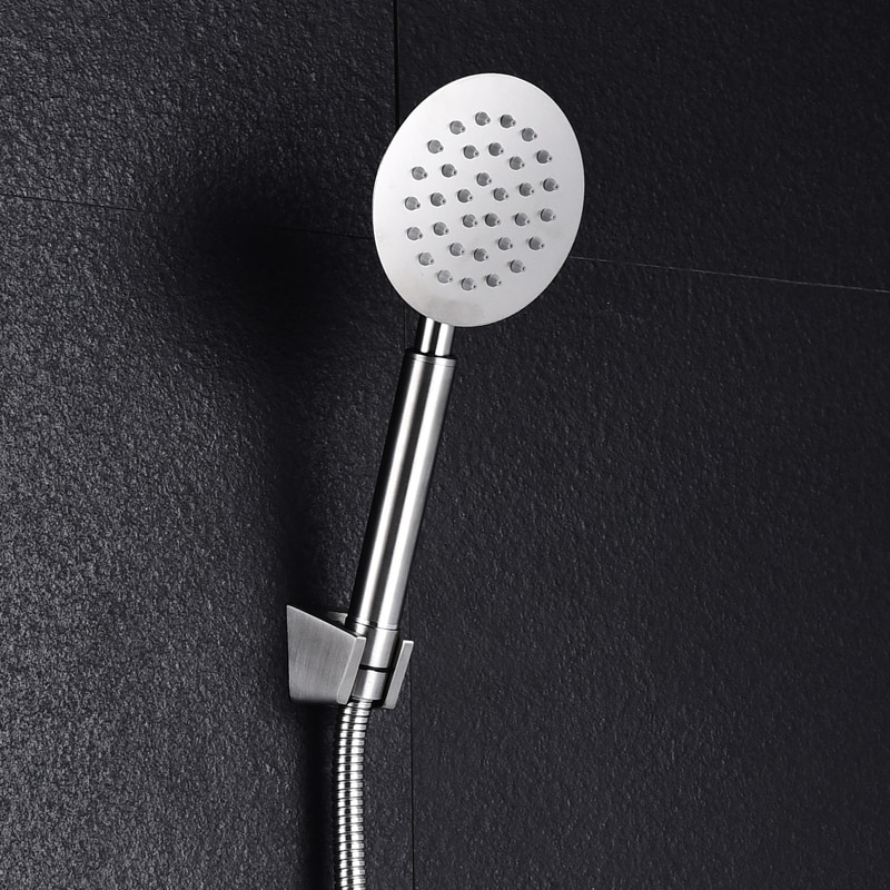 Stainless Steel 304 Hand Held Shower Brushed Nickel Finish Hand Shower Set High Pressure
