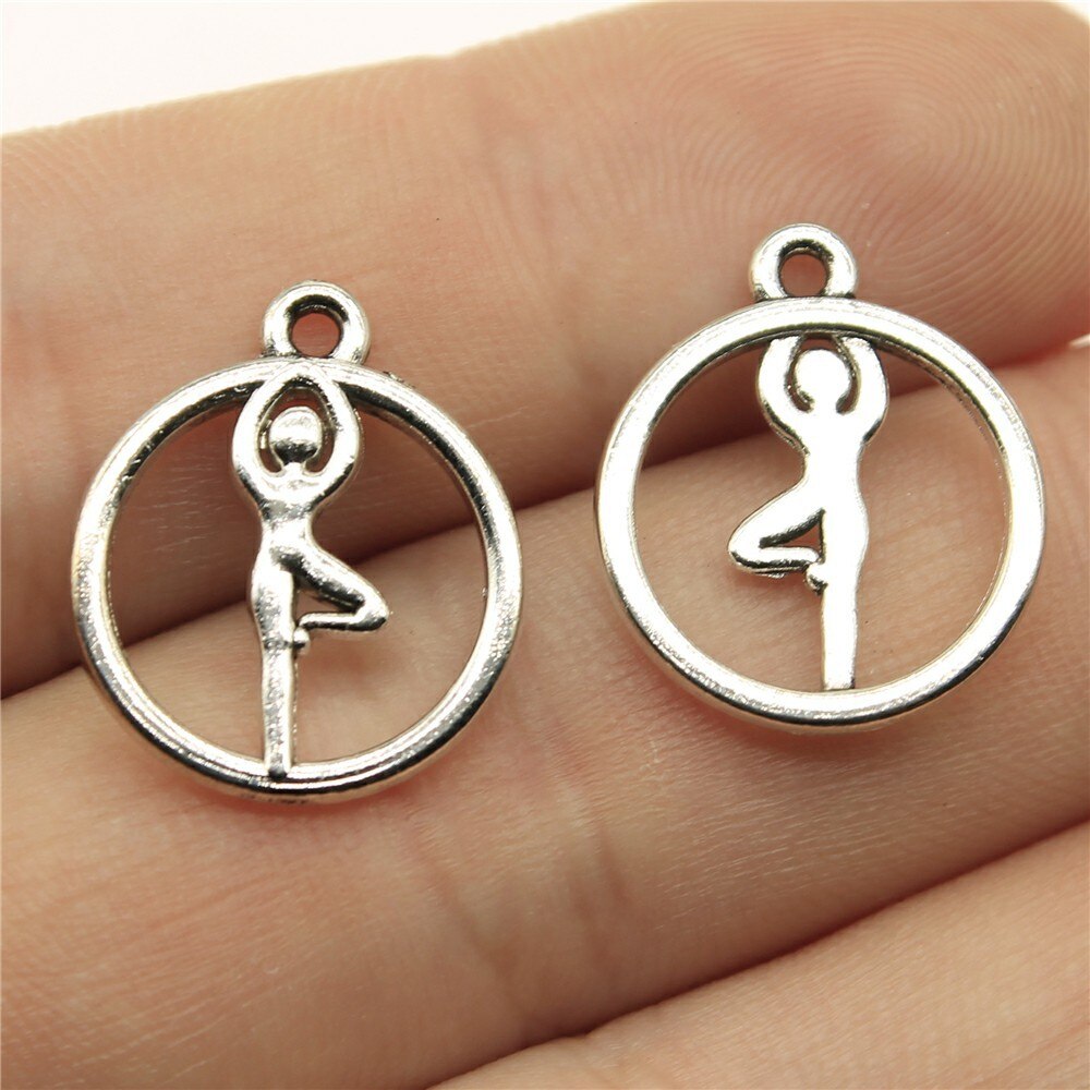 20 stks / partij Charms Gymnastiek Antiek Zilver Kleur Gymnastiek Charms Sieraden Bevindingen DIY Gym Charms Sport: B12843-19x16mm