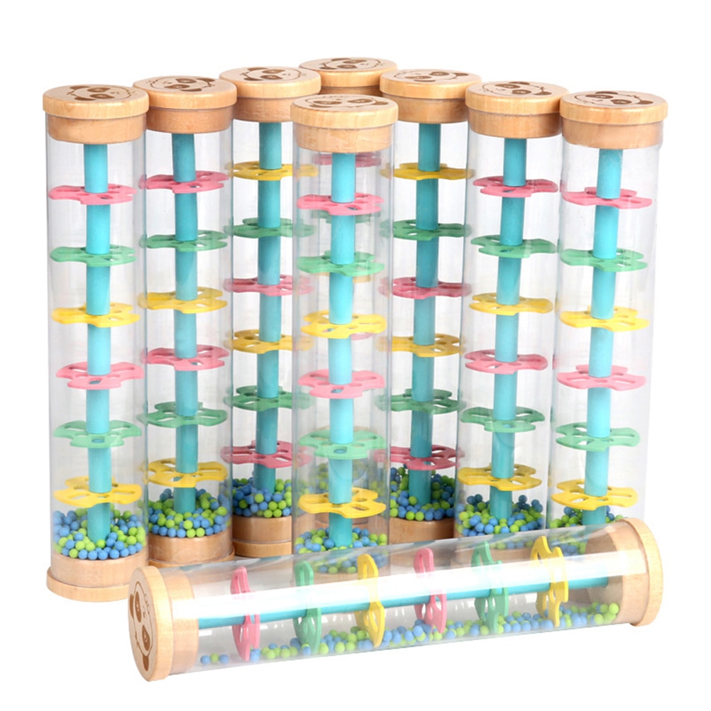 Juguete musical de lluvia para niños, Bola de tubo de sonido, reloj de arena, instrumento de percusión, educativo para bebé, juguete de sonido