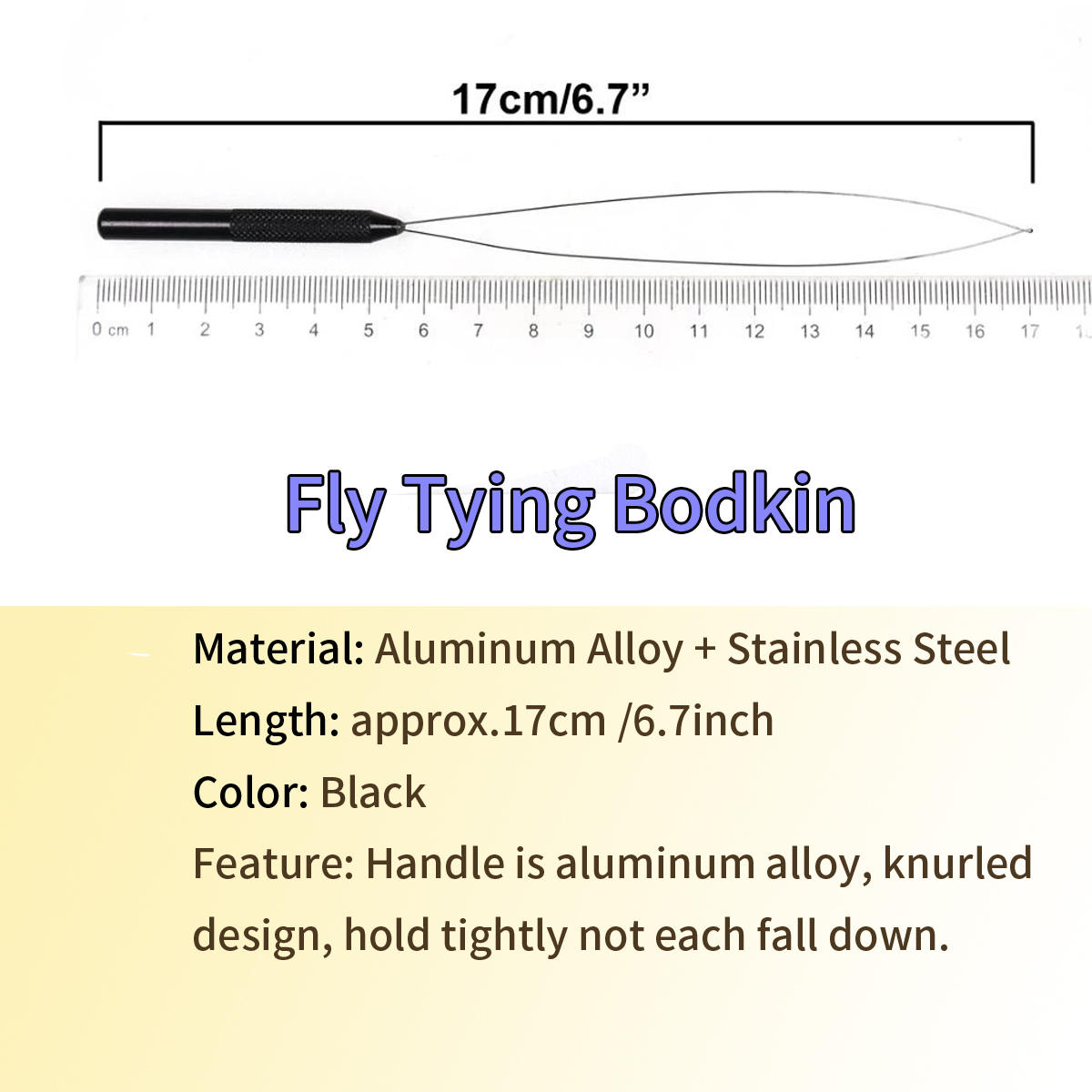 Wifreo fly tying tool bobbin threader with half hitch brass handle thread threading brass bodkin fly Fishing Tools