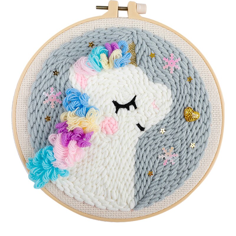 Punch Needle Kit for Starter Punch Needle Embrodery Kit Cross Stitch for Beginner Handcraft Wall Painting Home Decor Craft Kit