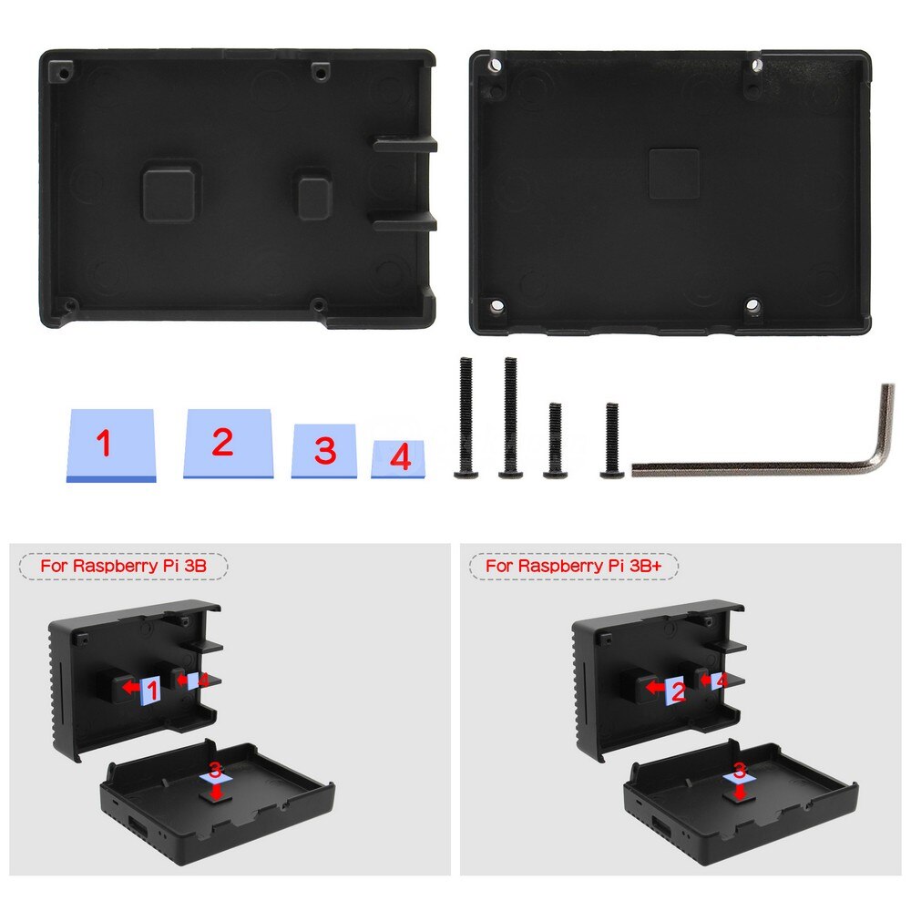 Raspberry Pi 3 Case, pi 3B Aluminium Passieve Koeling Case Behuizing Behuizing Voor Raspberry Pi 3 Model B Plus / 3B