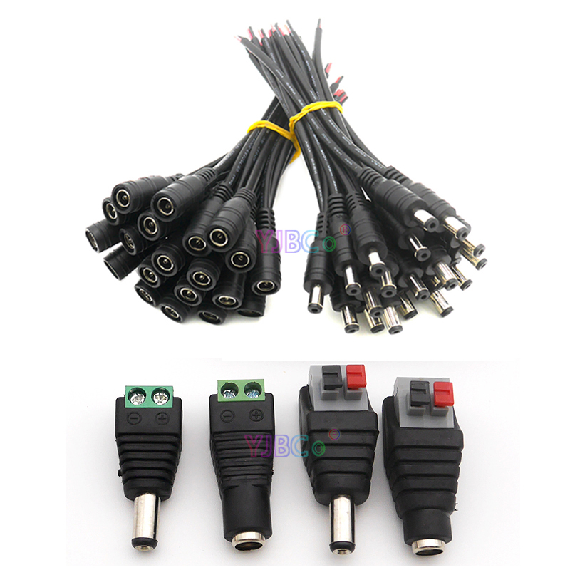 5Pcs Man Vrouw Gratis Lassen Dc Connector/Dc Connector Plug Cable Connector Voor Led Power Adapter Cctv camera Led Strip