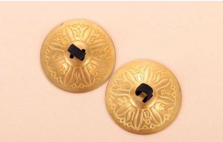 Accesorios para danza del vientre, 2 pares (4 piezas), platillos para dedos de cobre puro, de grano