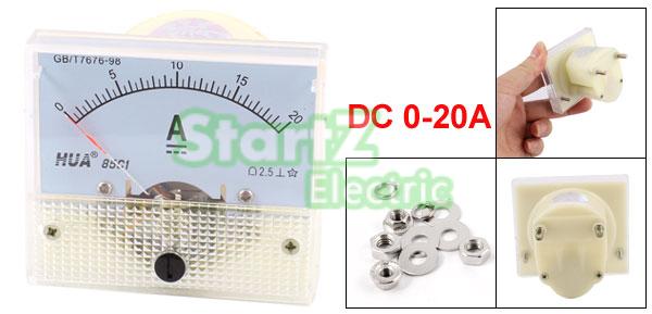 DC Analog Meter Panel 20A AMP Current Ammeters 85C1 0-20A Gauge