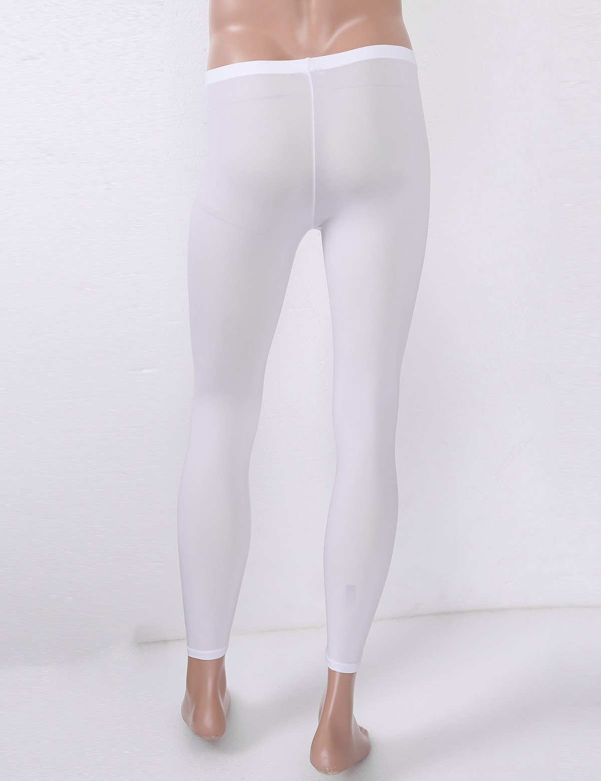 Pantalon de sport transparent et extensible pour hommes, Leggings, taille basse, ceinture élastique, entraînement athlétique, sous-vêtements de Fitness