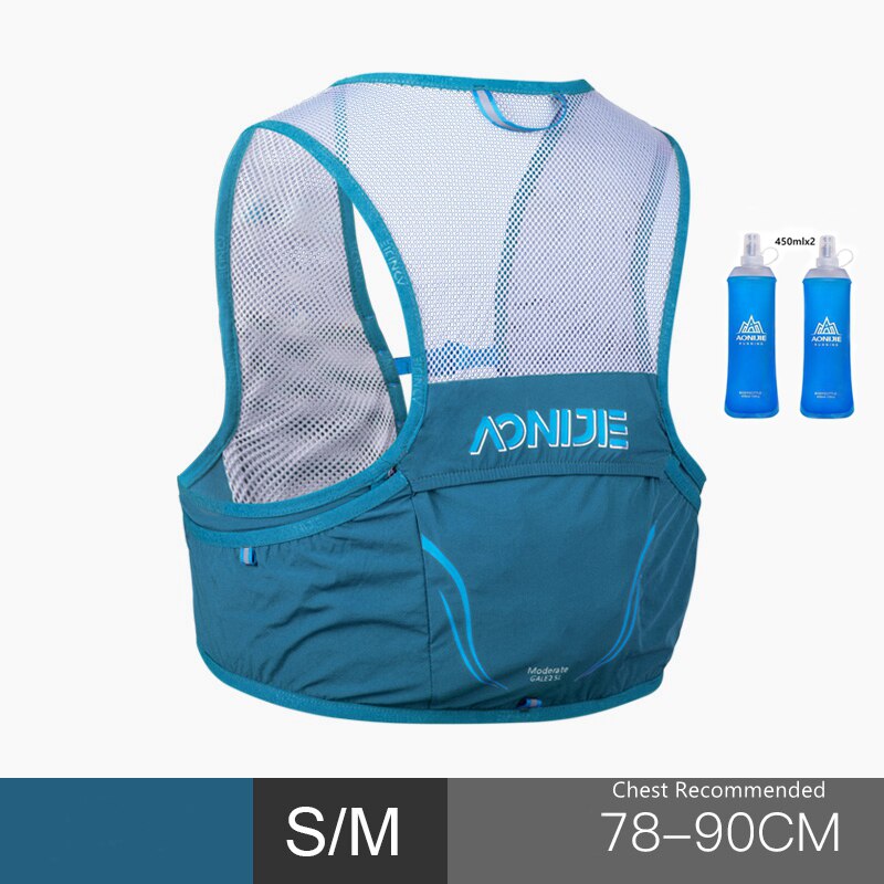 Aonijie 2.5L Ultralight Running Vest Outdoor Rugzakken Portable Hydration Pack Tassen Voor Camping Wandelen Fietsen Marathon C932S: SM DarkBlue Bottles