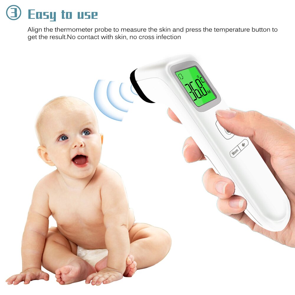 Termómetro infrarrojo para niños, higrómetro infrarrojo para bebés y adultos, termómetro Digital sin contacto para la frente y el cuidado del bebé