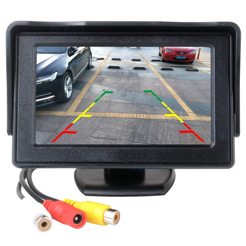 4.3 -tums fordons lcd-monitor trådlös backkamera videosändare mottagare kit backkamera för bil backskärm
