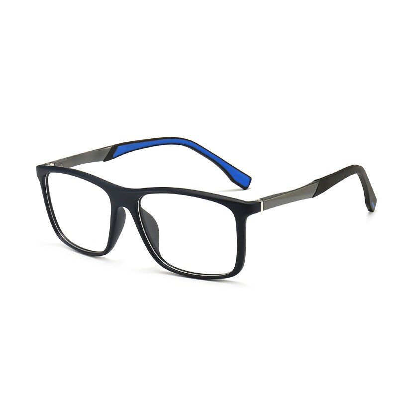 TR90 Sport Eyeglasses Big Vision Men Women Aluminum Magnesium Optical Spectacle For Prescription Glasses Frame Myopia Reading: Black Blue