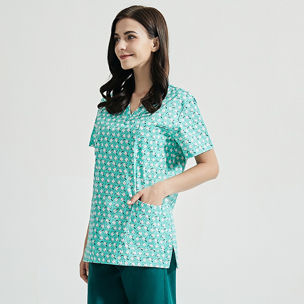 Vêtements de travail de toilettage pour animaux de compagnie impression de bande dessinée scrubs hauts spa salon de beauté hauts/pantalons/ensemble gommages vêtements de travail nettoyant uniforme