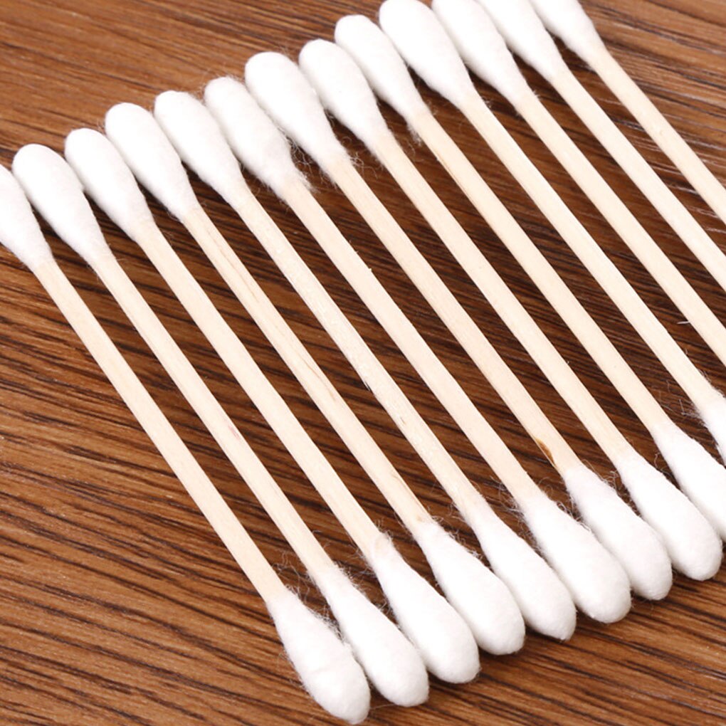 Portable 200PCS Double-headed Cotton Swab Stick Baby Sanitary Cotton Swab Cleansing Makeup Stick