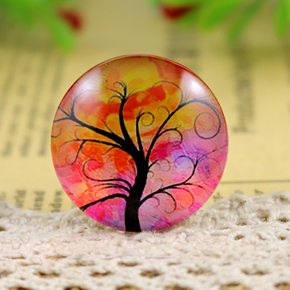 5 stuks/lot 25mm handgemaakte fotoglas cabochons (boomserie): F6-09