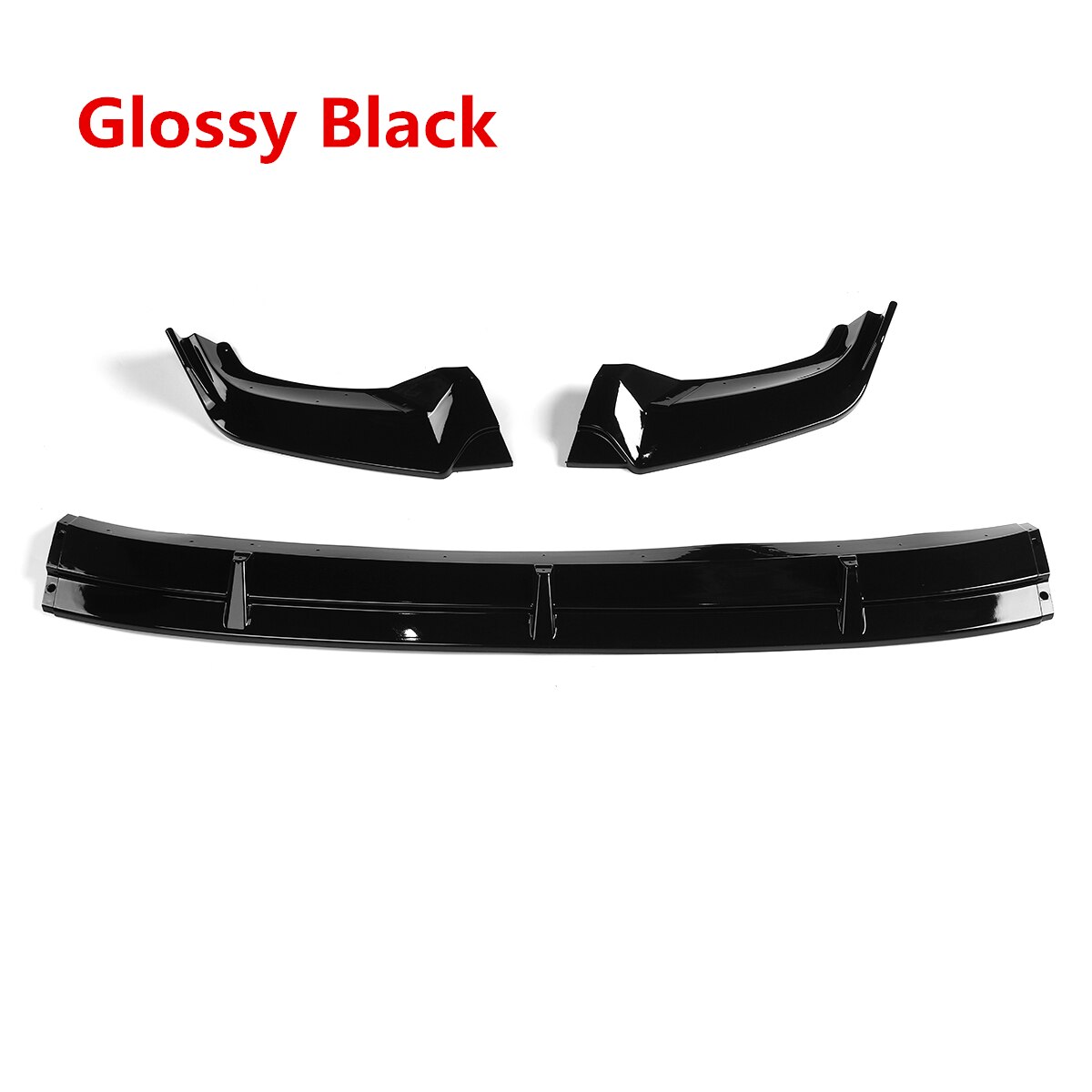 3 st svart/kolfiber look bil främre stötfångare läpp body kit splitter diffuser läpp spoiler skydd skydd för vw tiguan: Glänsande svart