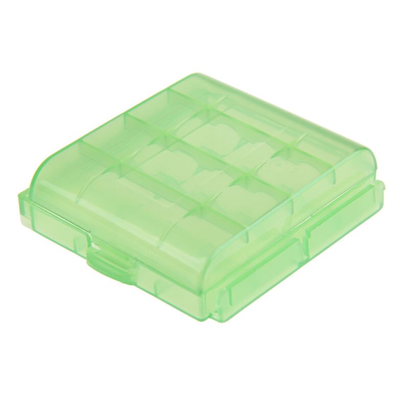 4 Slots AA AAA Rechargeable Battery Hard Plastic Case Holder Storage Box Cover Container Organizer with Clips 10 Pcs/lot