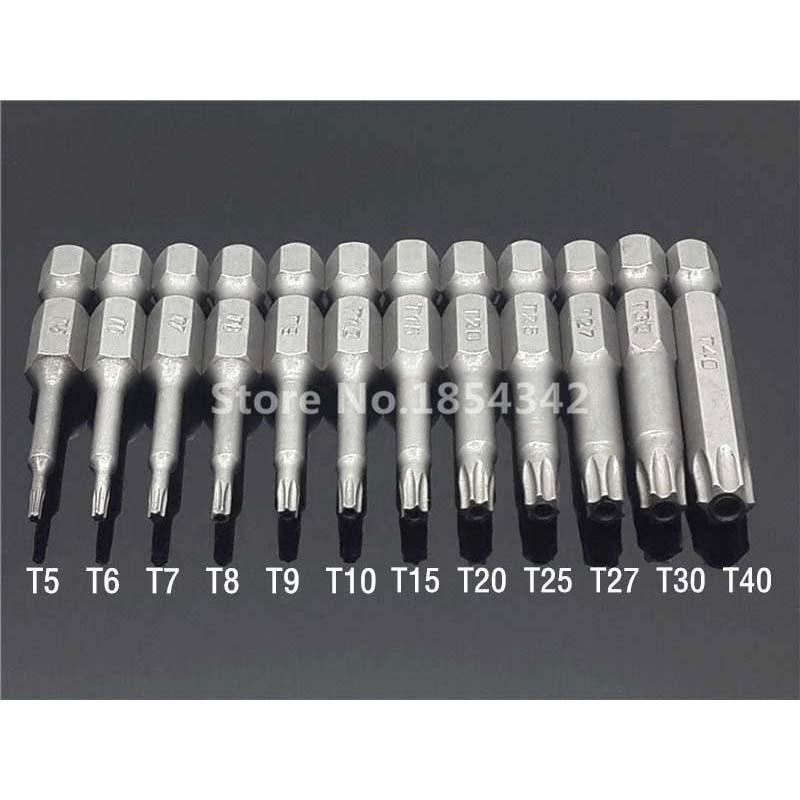 1Pc Security Bit Set Tamper Proof Screwdriver Drill Bit Screw Driver Bits Hex Torx Flat Head 1/4" Driver Bits Hand Tools T5 -40