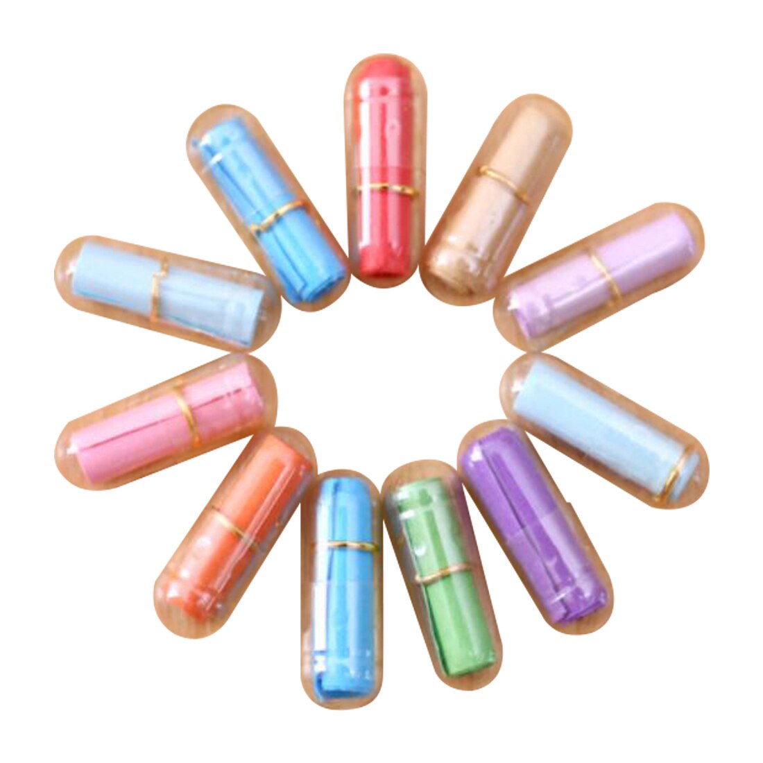 Capsule Message en bouteille 50 pièces/lot | Mignon, lettre pilule d'amour, Mini bouteille de souhait couleur claire: Default Title
