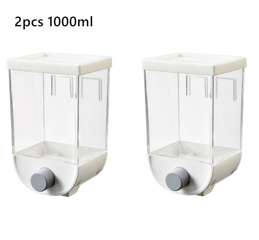 Plastic Grain Storage Box Kitchen Transparent Hanging Container Can Tank Bottle Jars Cereals Oatmeal Coffee Storage Distribution: 1000ml 2 pcs