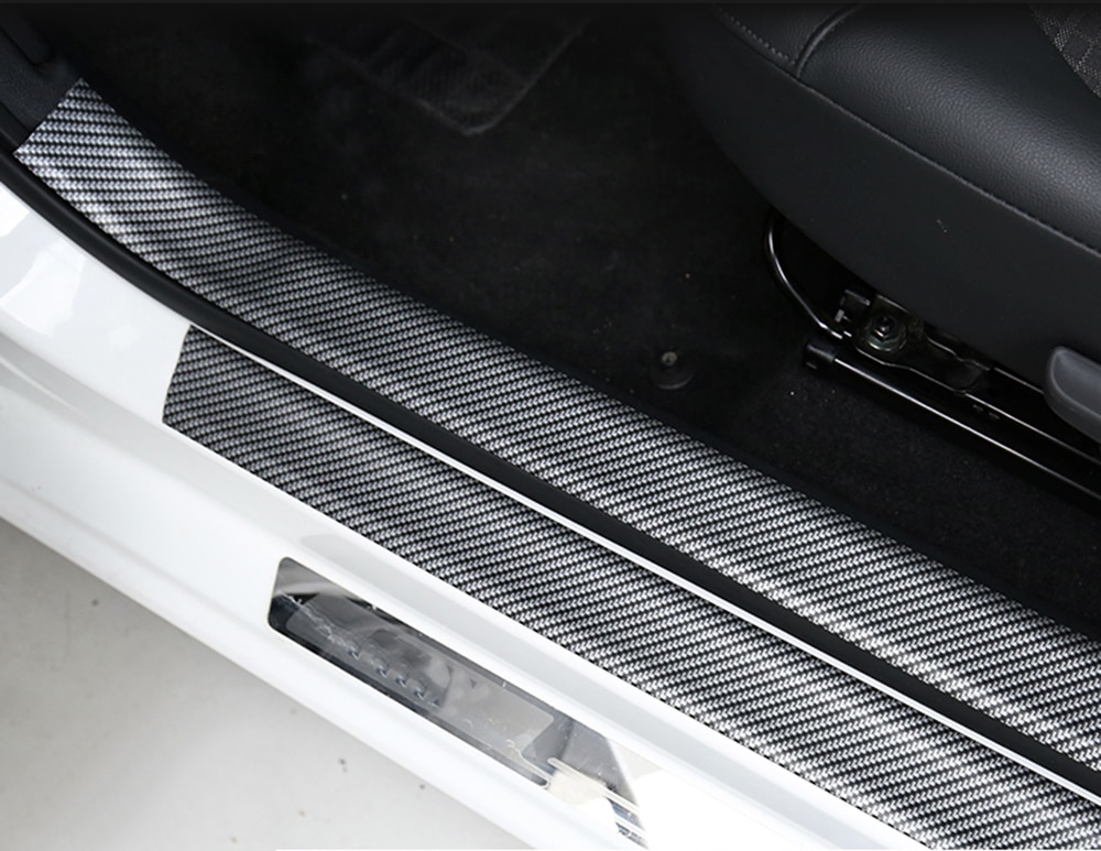 Bilklistermærker 5d kulfiber gummi styling dørkarm beskytter varer til nissan qashqai juke x-trail tiida note almera primera
