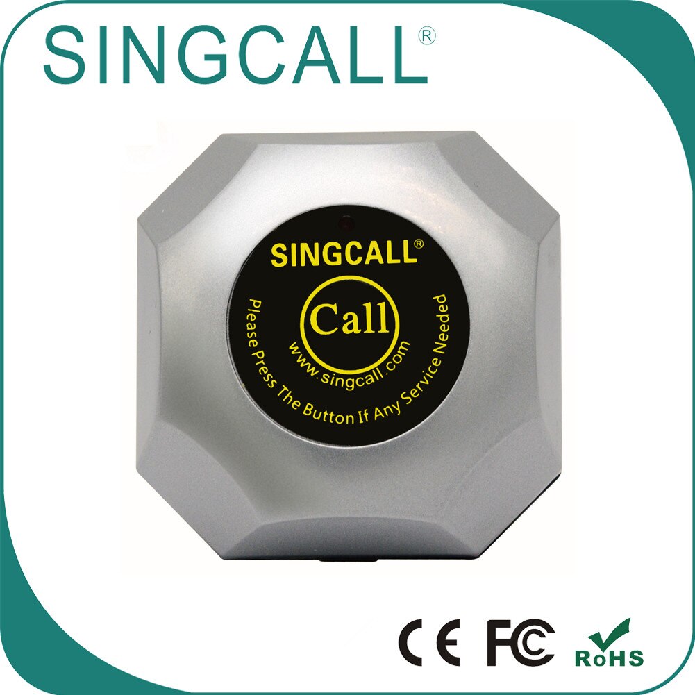 SINGCALL Restaurant Wireless Calling System Pager, Hamburger Pager, Service Caller APE560 Silver Pager