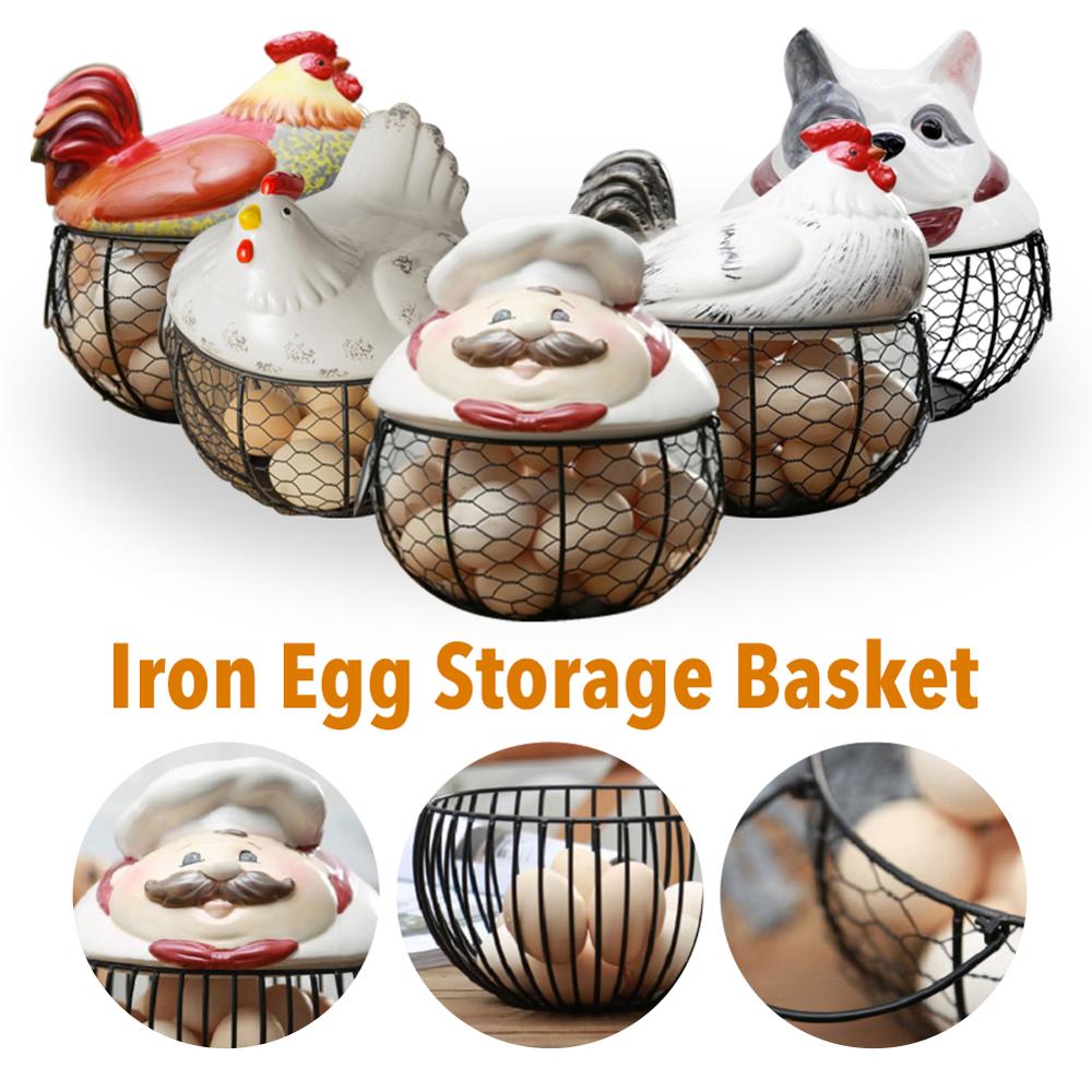 Egg Stand Ceramic Chicken Silk Egg Basket Fruit Basket Collection Ceramic Chicken Sprout Decoration Kitchen Storage