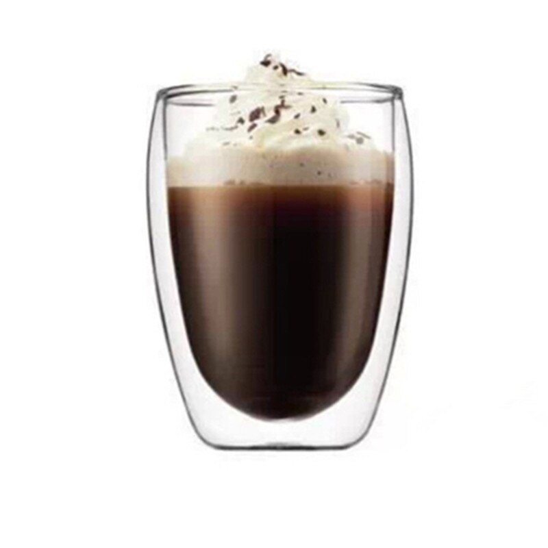 Dobbel vegg tekopp i glass varmebestandig kaffekrus sunne drikkevarer 80 250 350 450ml