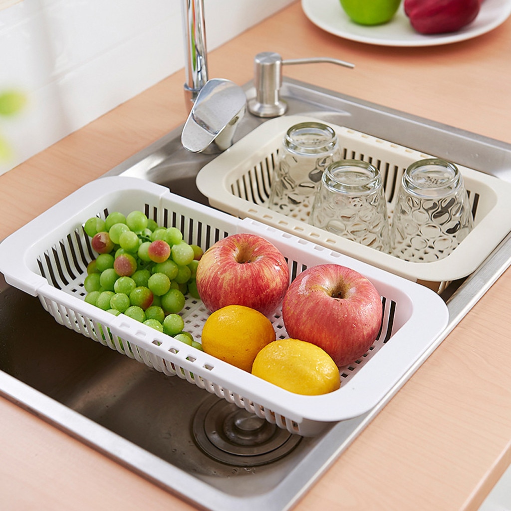 Küche Versenkbare Spüle Abfluss Korb Kunststoff Gericht Gestell Waschbecken Filter Wasser Korb Küche Spüle Zubehör Küche Abfluss Korb