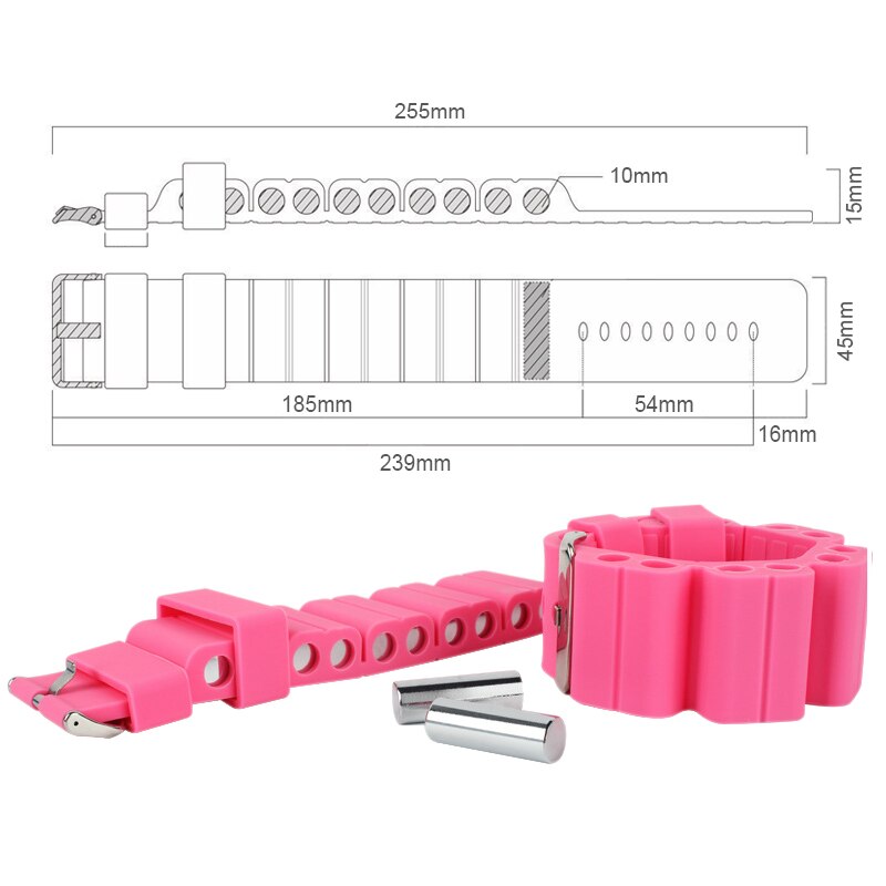 1 paar 500g Silikon Yoga Pilates Gewichteten Armbinde ÜSpund Sport Armbinde Handgelenk Gurt Sand Tasche Fitness Ausbildung Ausrügestochen