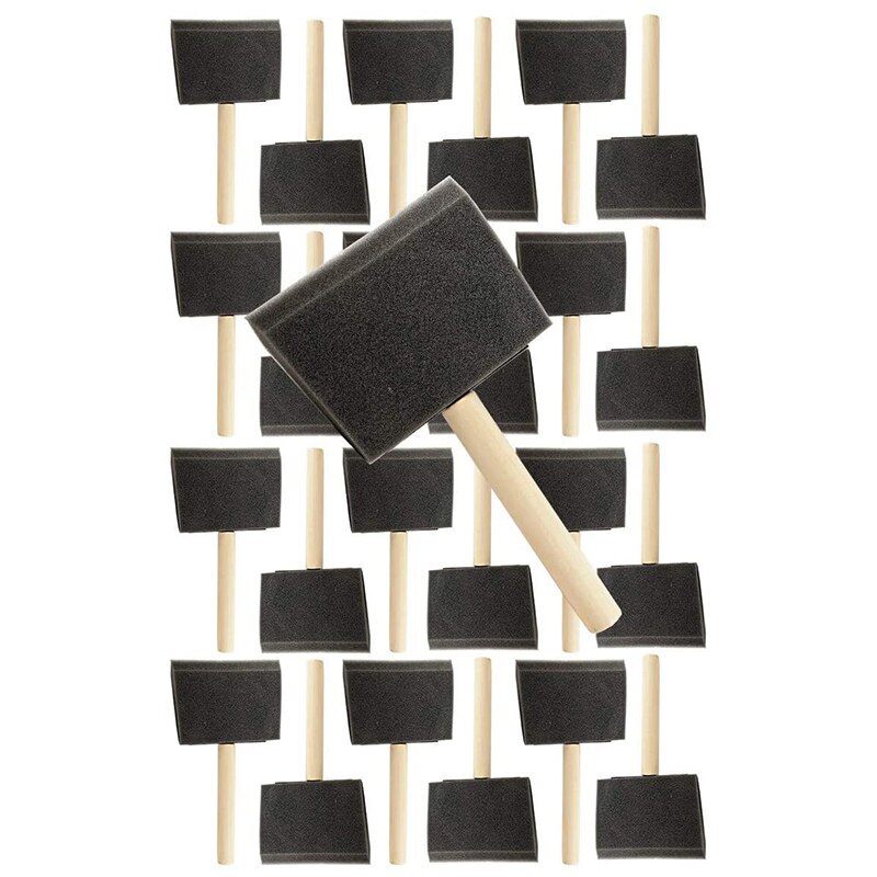 Foam Brush-4 Inches-24 Pieces Polyfoam Brush Set-Lightweight, Durable, Very Suitable for Acrylic: Default Title