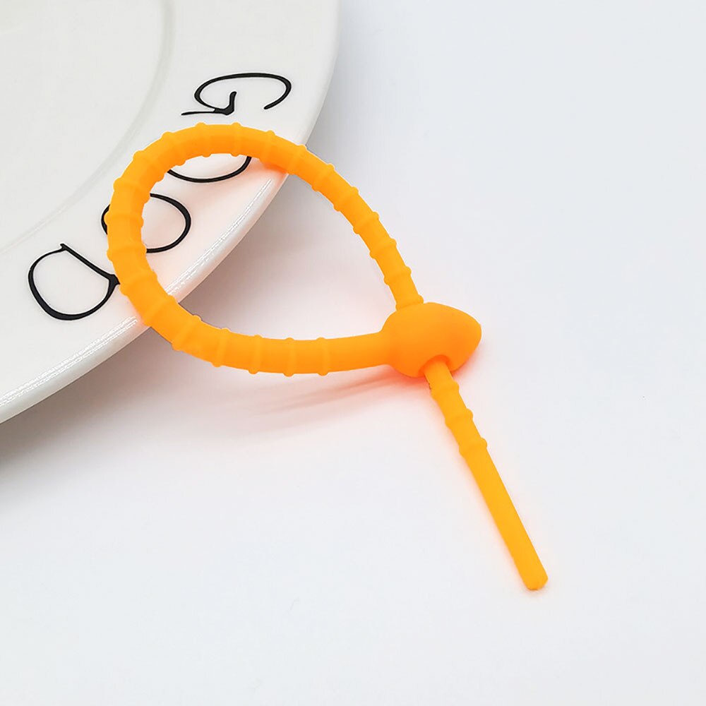 Silicone world Silicone cable ties Cable Strap Clips Wire Organizer Data Cable Clip Cable Tie Cord Winder Holder Keeper Manager: Orange