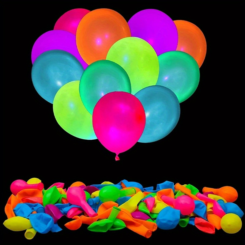 12 pièces ballons lumineux néon réutilisables lueur dans la nuit ballon néon lueur ballon de fête 6 couleurs fluorescentes décor de fête d'anniversaire enfants
